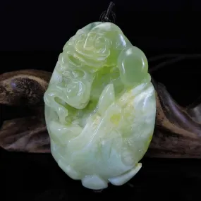 100% Natural Hand-Carved Jade Pendant Jadeite Necklace Buddha