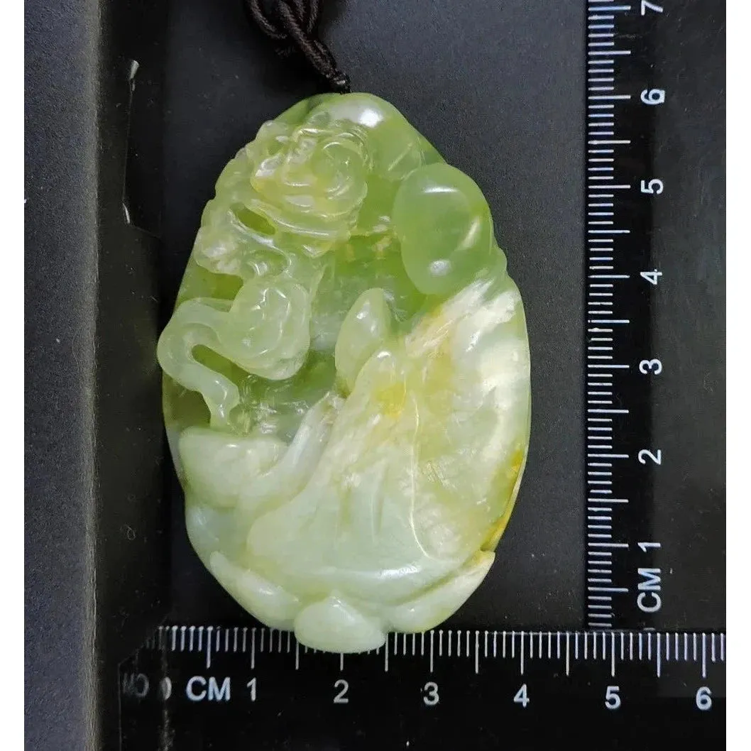 100% Natural Hand-Carved Jade Pendant Jadeite Necklace Buddha