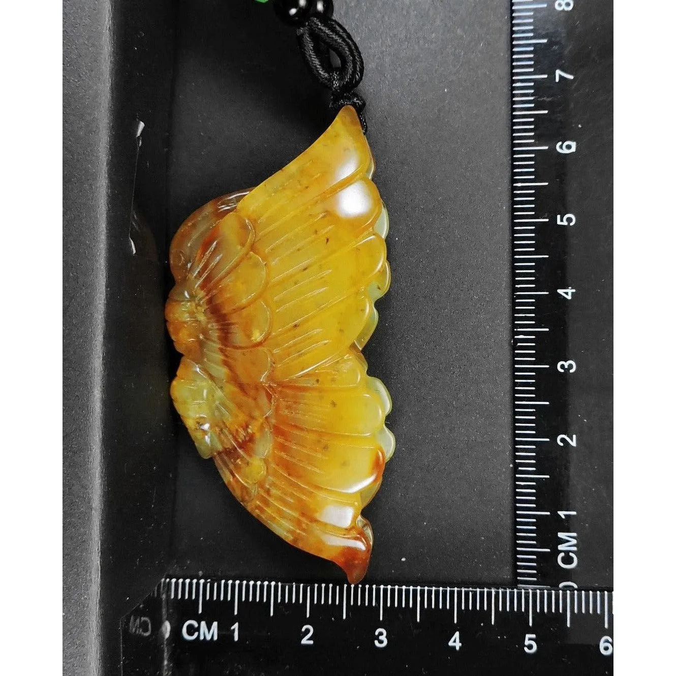 100% Natural Hand-carved Jade Pendant Jadeite Necklace Butterfly