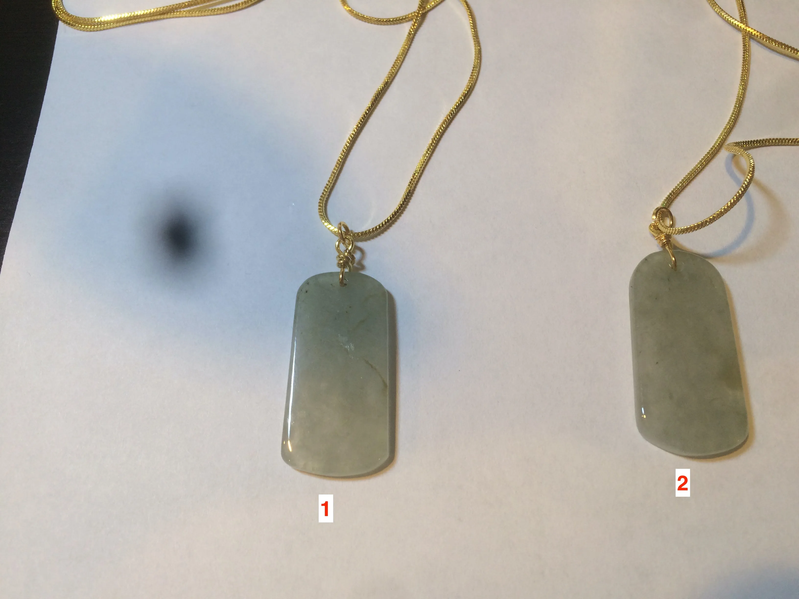 100% natural icy watery light green/clear jadeite jade safe and sound couple pendant pair E34