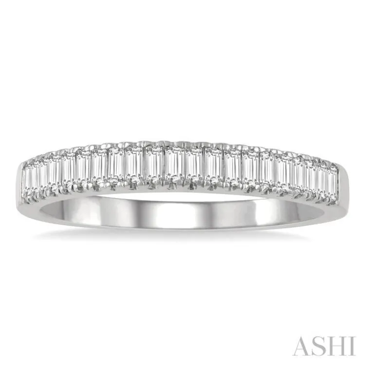 1/3 ctw Stackable Baguette Diamond Fashion Band in 14K White Gold