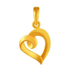 14k  Gold Hooped Heart Shape Pendant