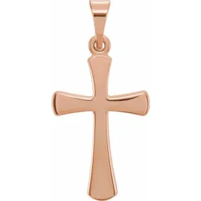 14K Rose 19.3x11.4 mm Cross Pendant