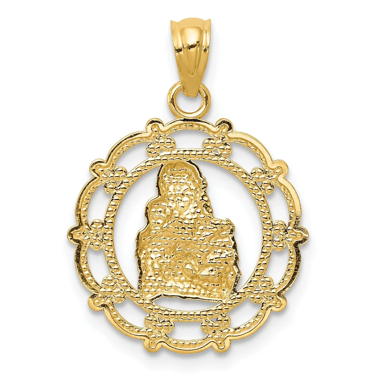 14k Two-tone Gold Mother Holding Baby Pendant