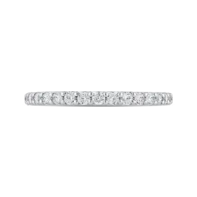 14K White Gold Round Diamond Half Eternity Wedding Band