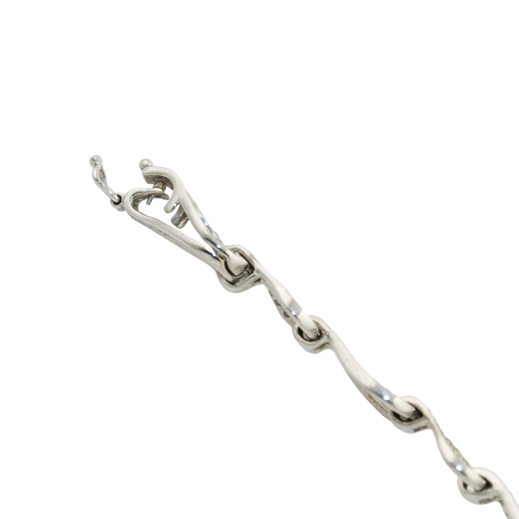 14k White Gold x Teardrop Link 2ct Diamond Bracelet