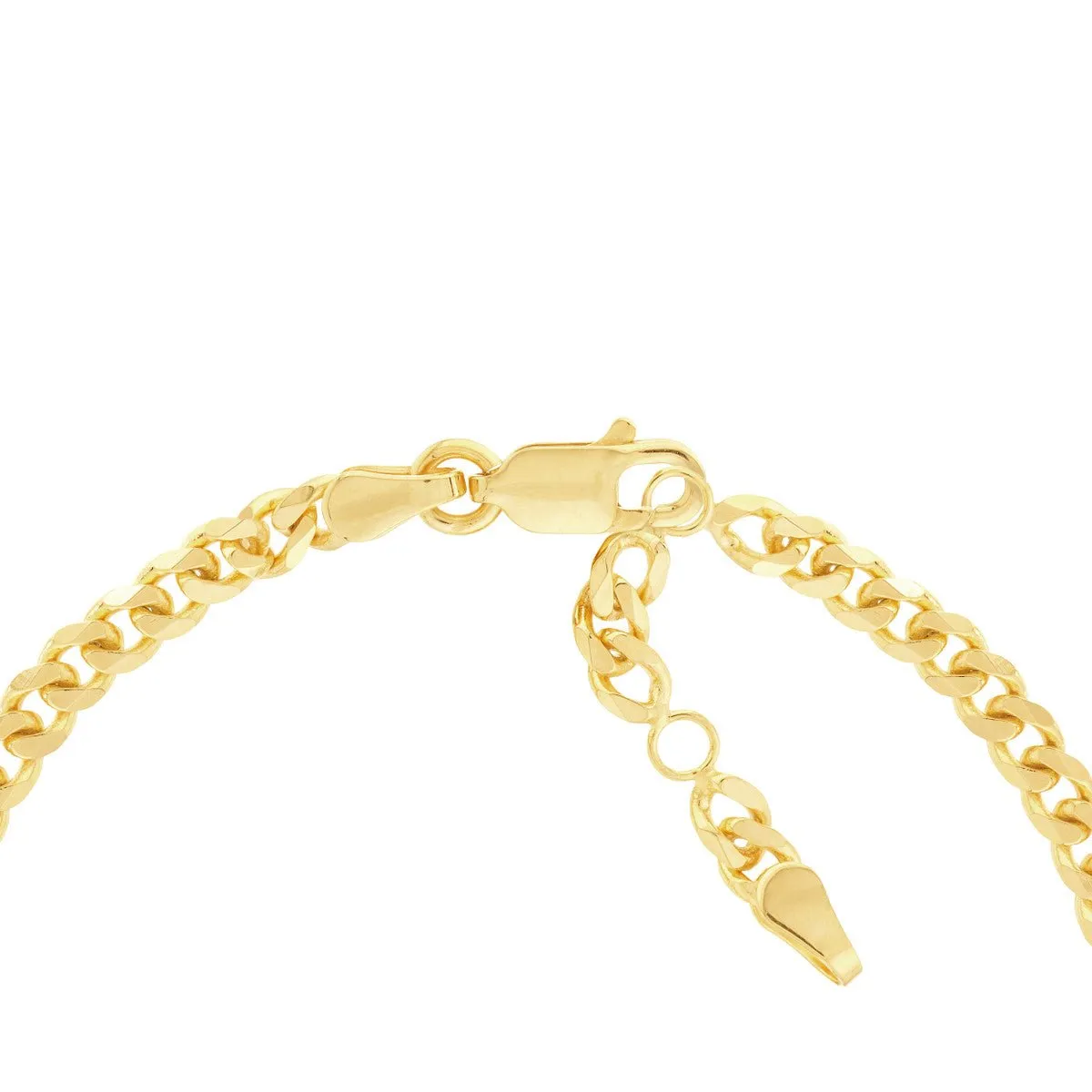 14K Yellow Gold Amen on Curb Chain Adjustable Bracelet