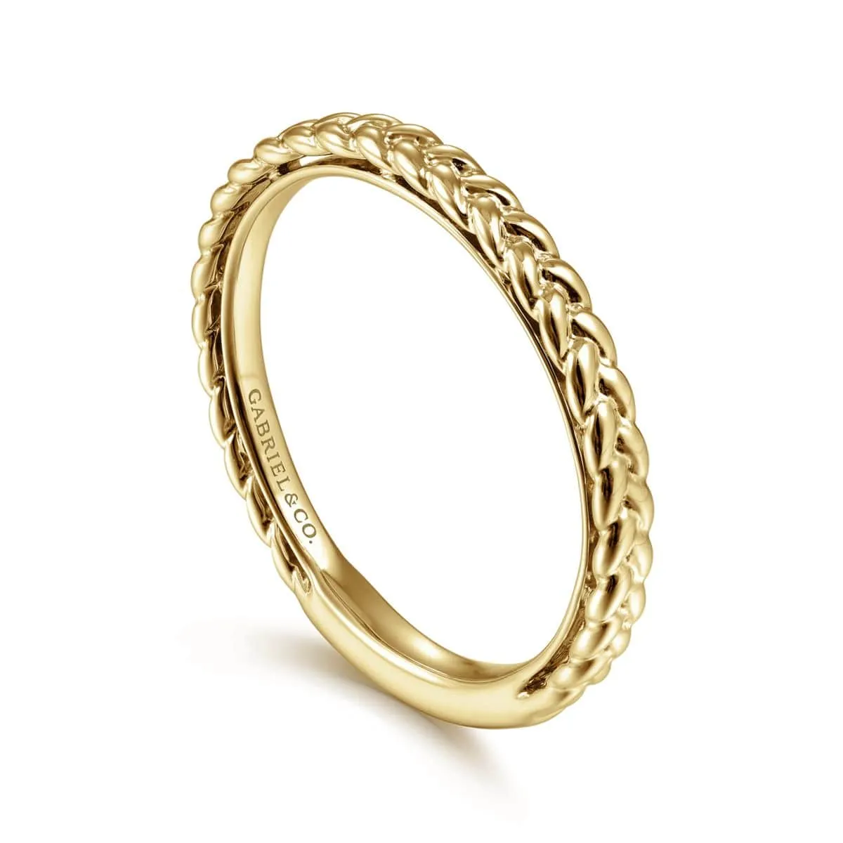 14K Yellow Gold Braided Stackable Ring - LR4910CY4JJJ