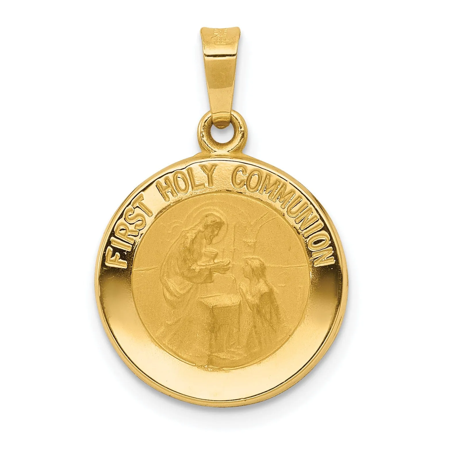 14k Yellow Gold First Communion Medal Pendant