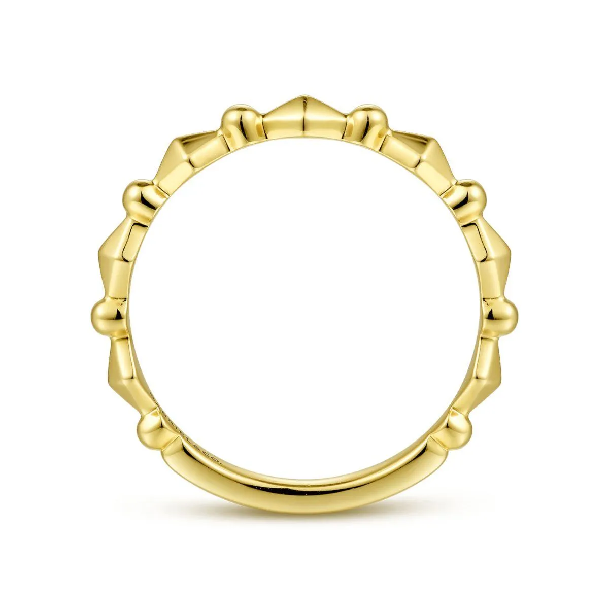 14K Yellow Gold Geometric Station Ring