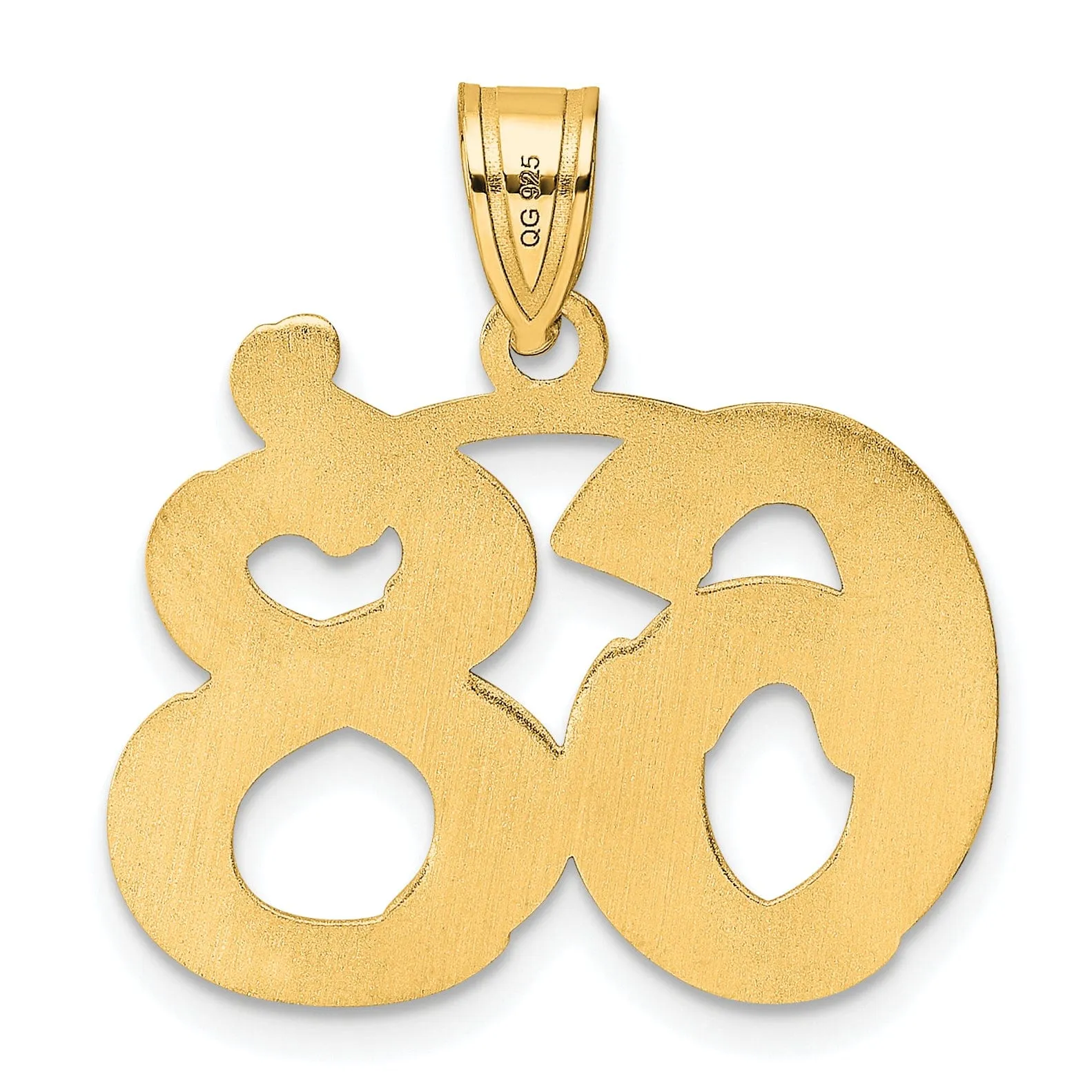 14k Yellow Gold Polished Etched Finish Number 68 Charm Pendant