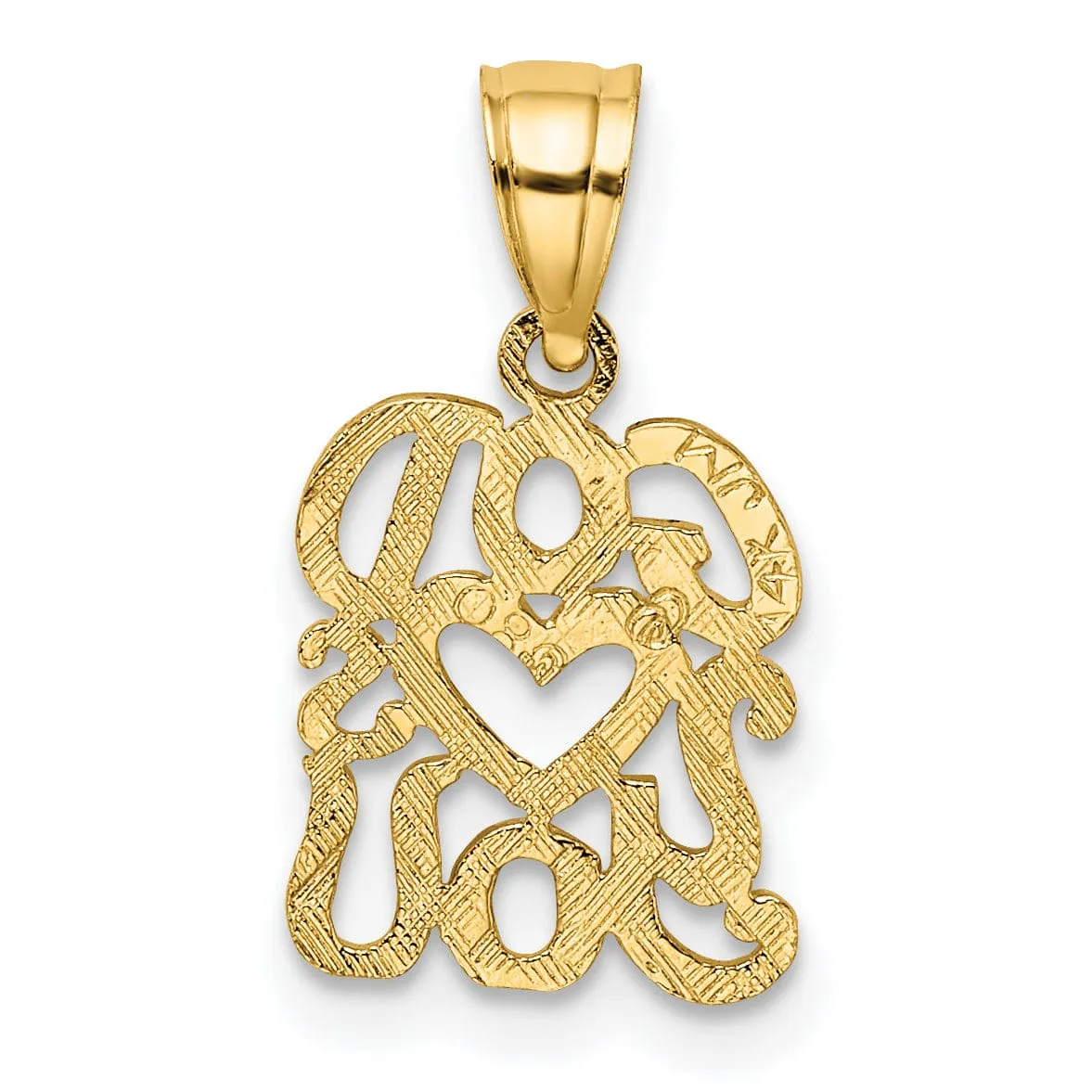 14K Yellow Gold Polished Finish GOD HEARTS YOU Talking Pendant