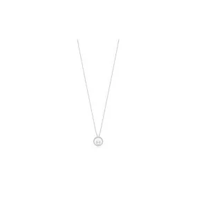 18ct White Gold Diamond & Pearl Circle Pendant