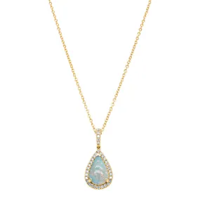 18ct Yellow Gold Opal & Diamond Sierra Pendant