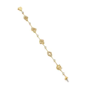 18k Onsa Yellow Gold Bracelet/bangle With 1.59 Cts Vs-Gh Diamonds