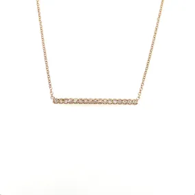 18k Rose Gold Rose Cut Diamond Bar Necklace