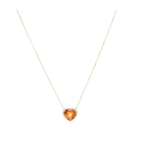 18kt Yellow Gold Heart-Shaped Citrine Pendant