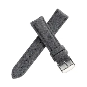 18mm 20mm 22mm Quick Release Wool / Leather Backed Watch Strap - Gray