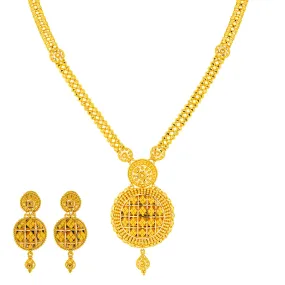 22K Yellow Gold Necklace & Earring Set (37.8 grams)