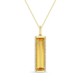 3.23ct Citrine 16"Pendant Necklace in 14K Yellow Gold