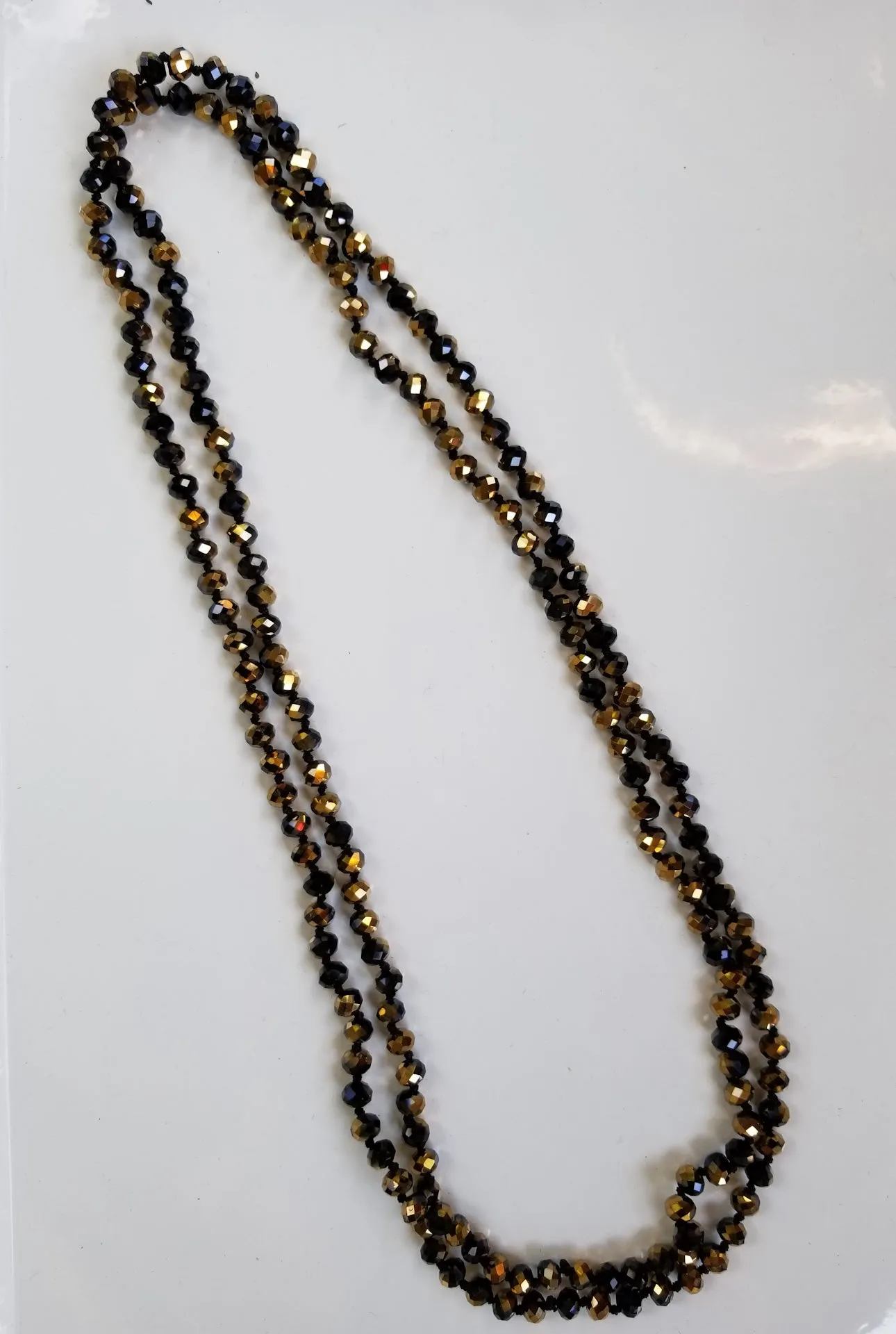 60-inch 8mm faceted crystal beaded necklace