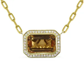 6.35ct Citrine Necklace in 14K Yellow Gold