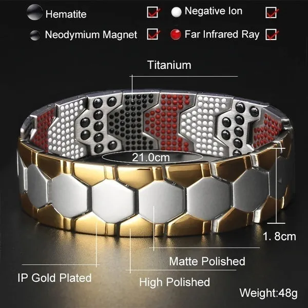 660Pcs Energy Stones 24 Karat Gold Plated Bracelet Reduce Pain, Fatigue, Reduce Muscle Tension. Improve Blood Circulation, Energy, Balance & Improved Sleep