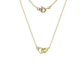 9ct Yellow or Rose Gold Double Pentagon Necklace