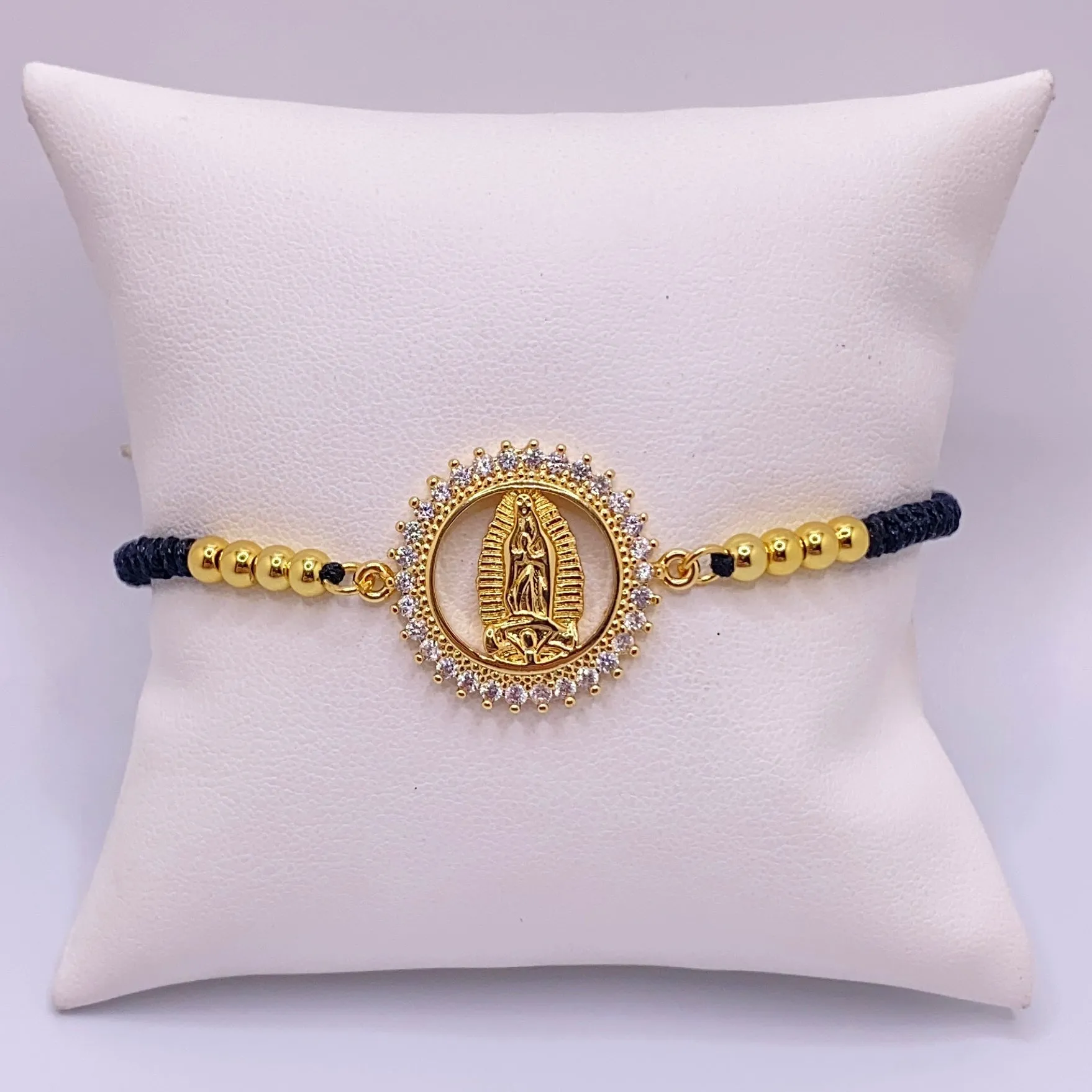 Adjustable Black Virgencita Bracelet 03