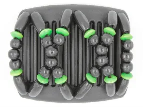 African Butterfly Chameleon Hair Comb - Beada Black 04