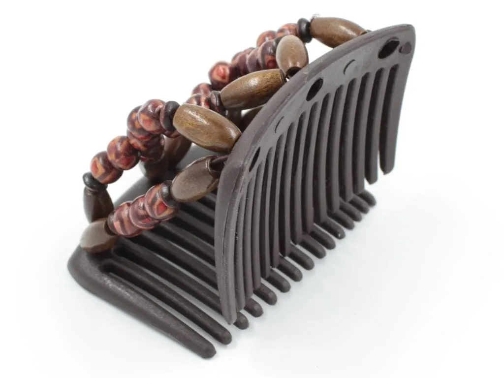 African Butterfly Chameleon Hair Comb - Beada Brown 68