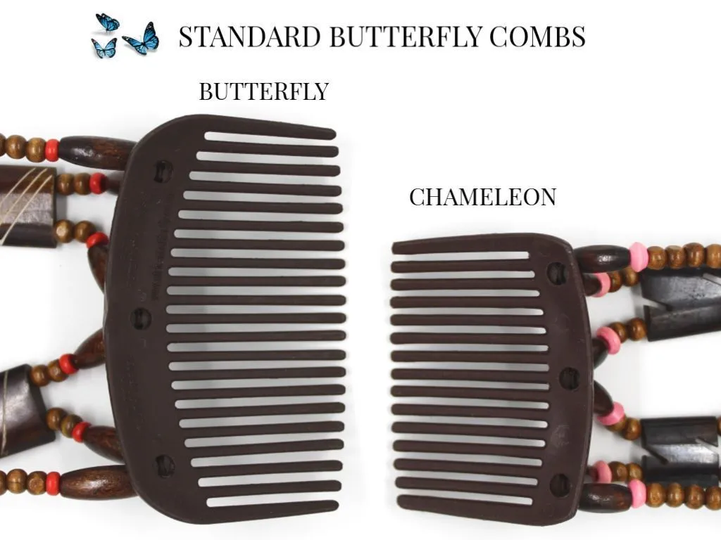 African Butterfly Chameleon Hair Comb - Dupla Blonde 39