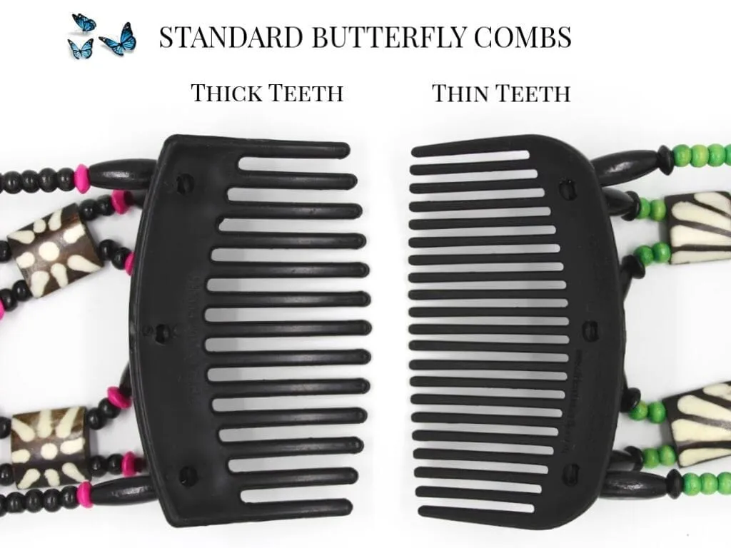 African Butterfly Hair Comb - Beada Tube Black 65