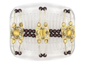 African Butterfly Hair Comb - Flowers Clear 34