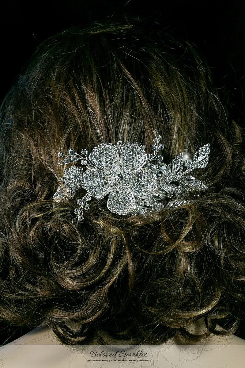 Aida Vintage Flower Statement Hair Comb | Swarovski Crystal