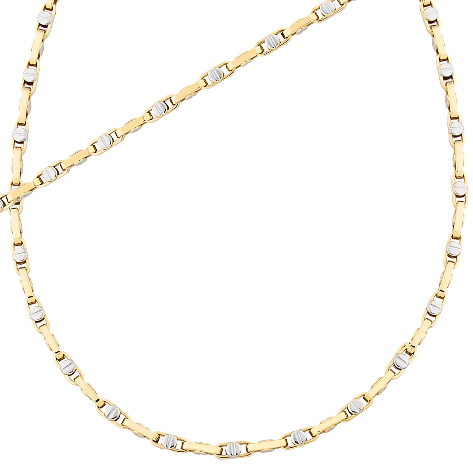 Al'Oro Two-Toned Rivet Industrial Chain Necklace