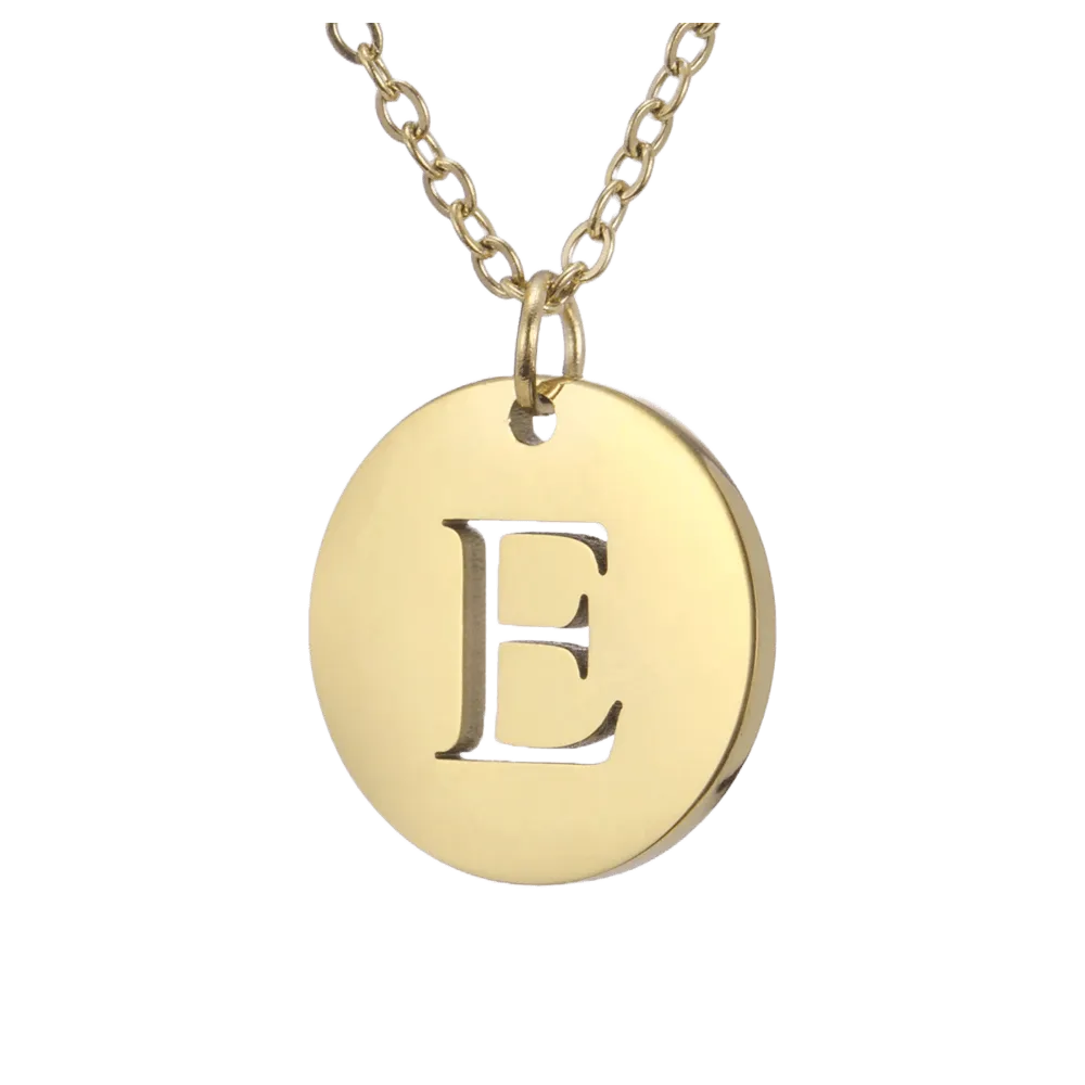 Alphabet Necklace Gold Plated - Letter E