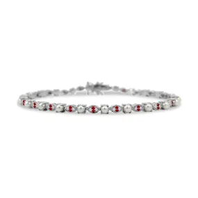 Alternating Pearl & Gemstone Tennis Bracelet