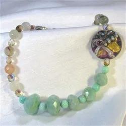 Amazonite Gemstone  Quartz & Artisan Bead Necklace