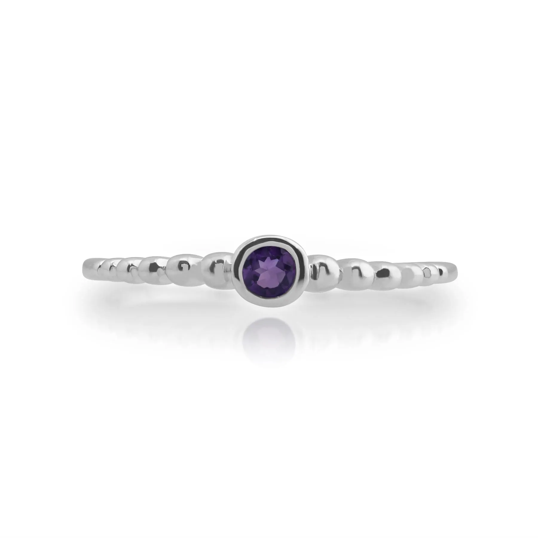 Amethyst-Ring, 925 Sterlingsilber 0.08ct Amethyst stapelbar Geburtssteine Ring