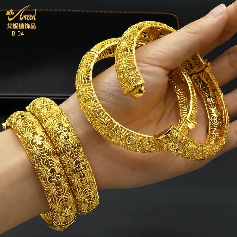 ANIID 24K Gold Plated Bracelets For Women Luxury Jewelry Designers Bangles Model-12