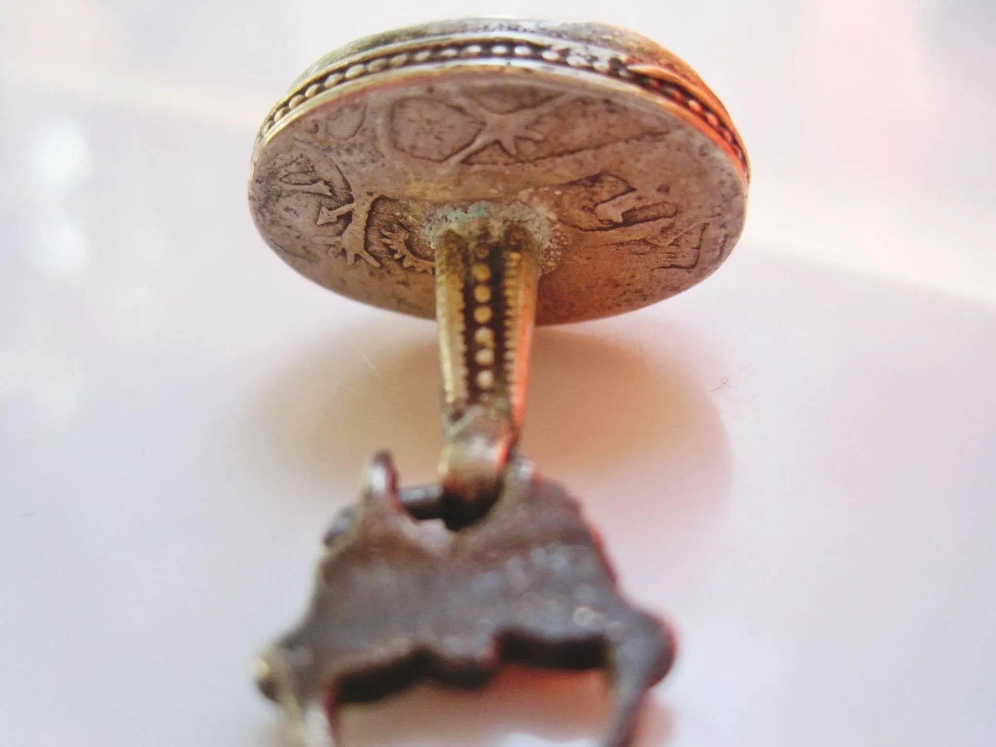 Antique Islamic Silver Seal Fob or Pendant with Carved Agate