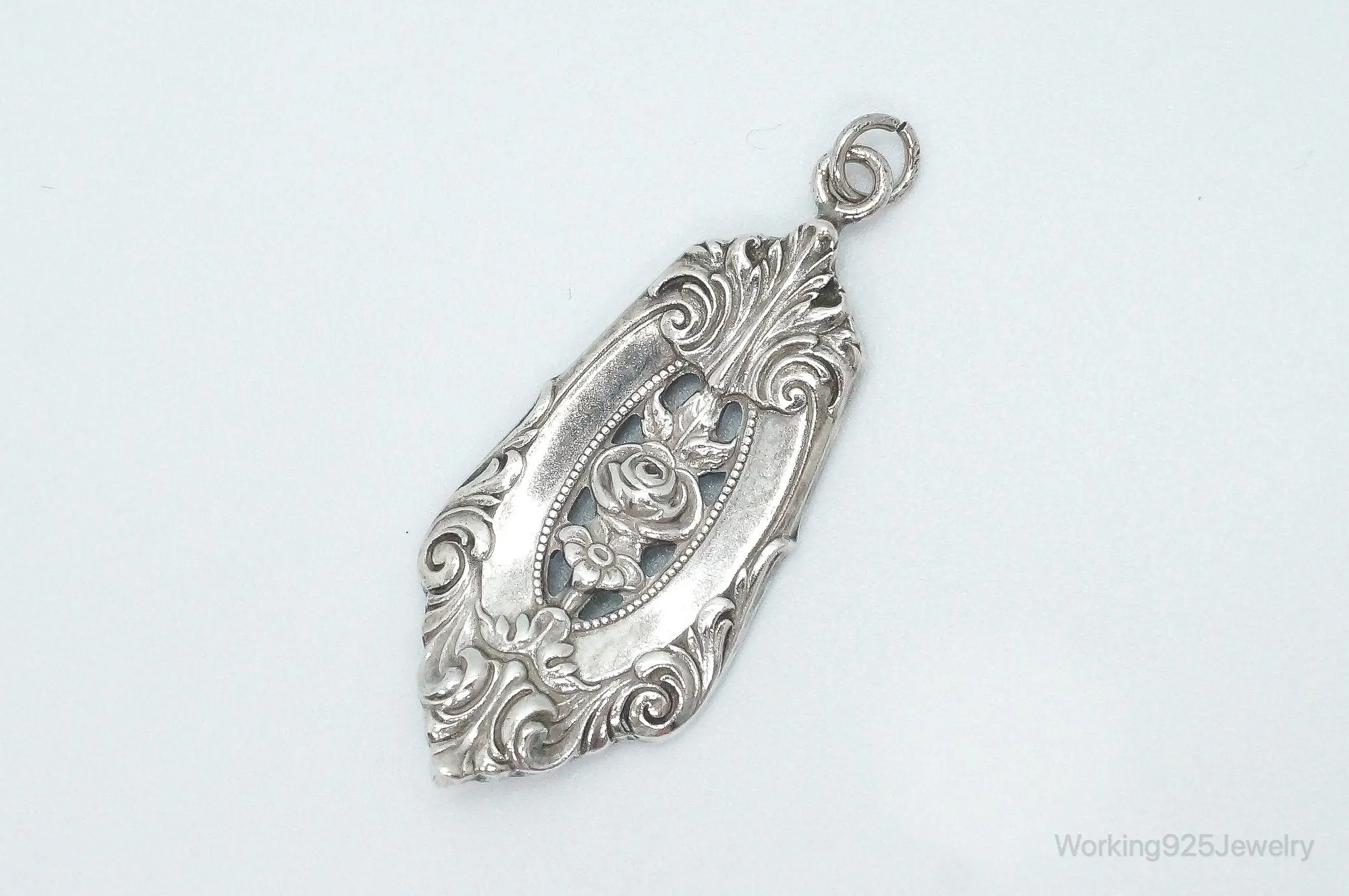 Antique Wallace Repousse Sterling Silver Necklace Pendant