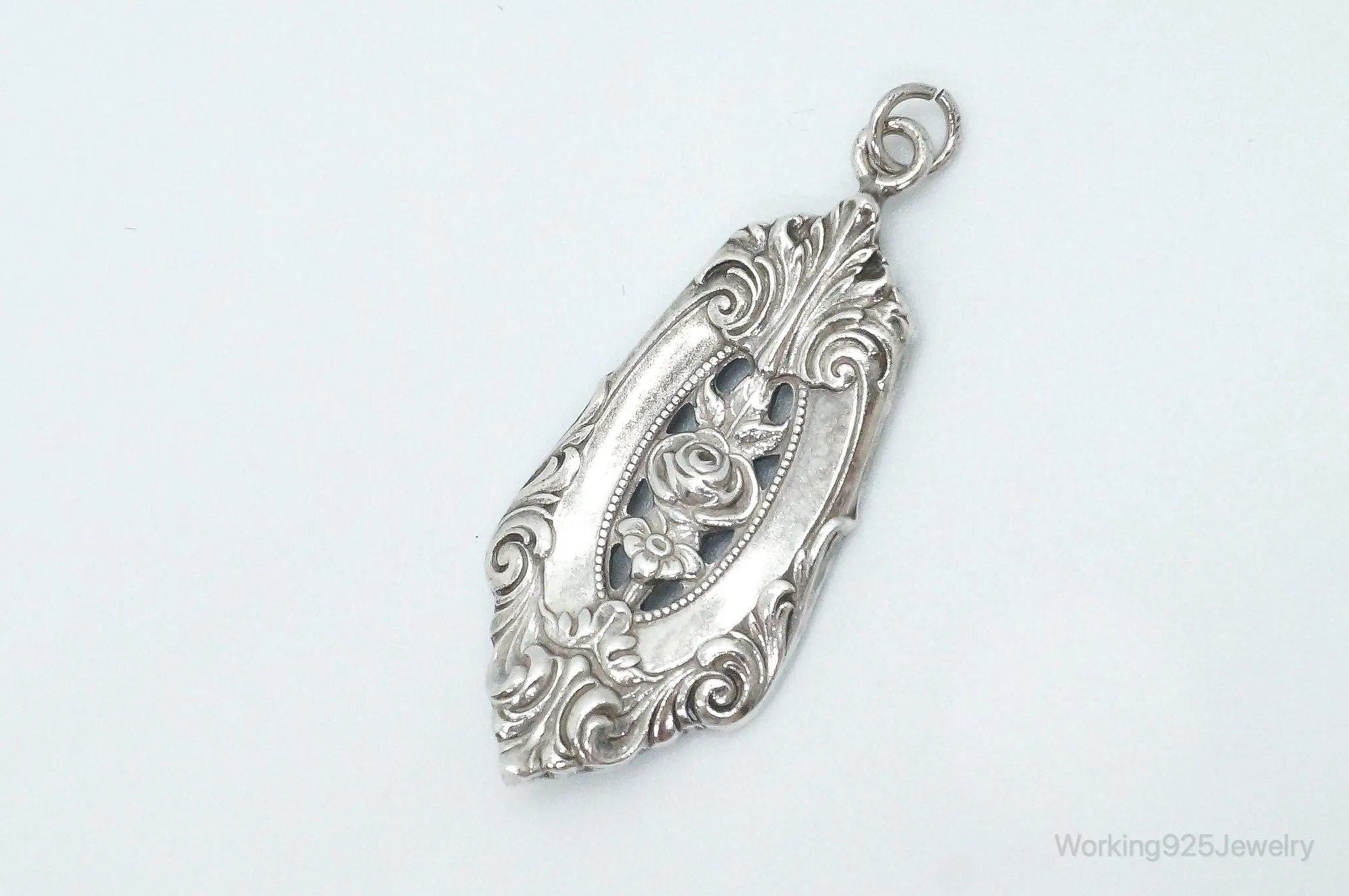 Antique Wallace Repousse Sterling Silver Necklace Pendant