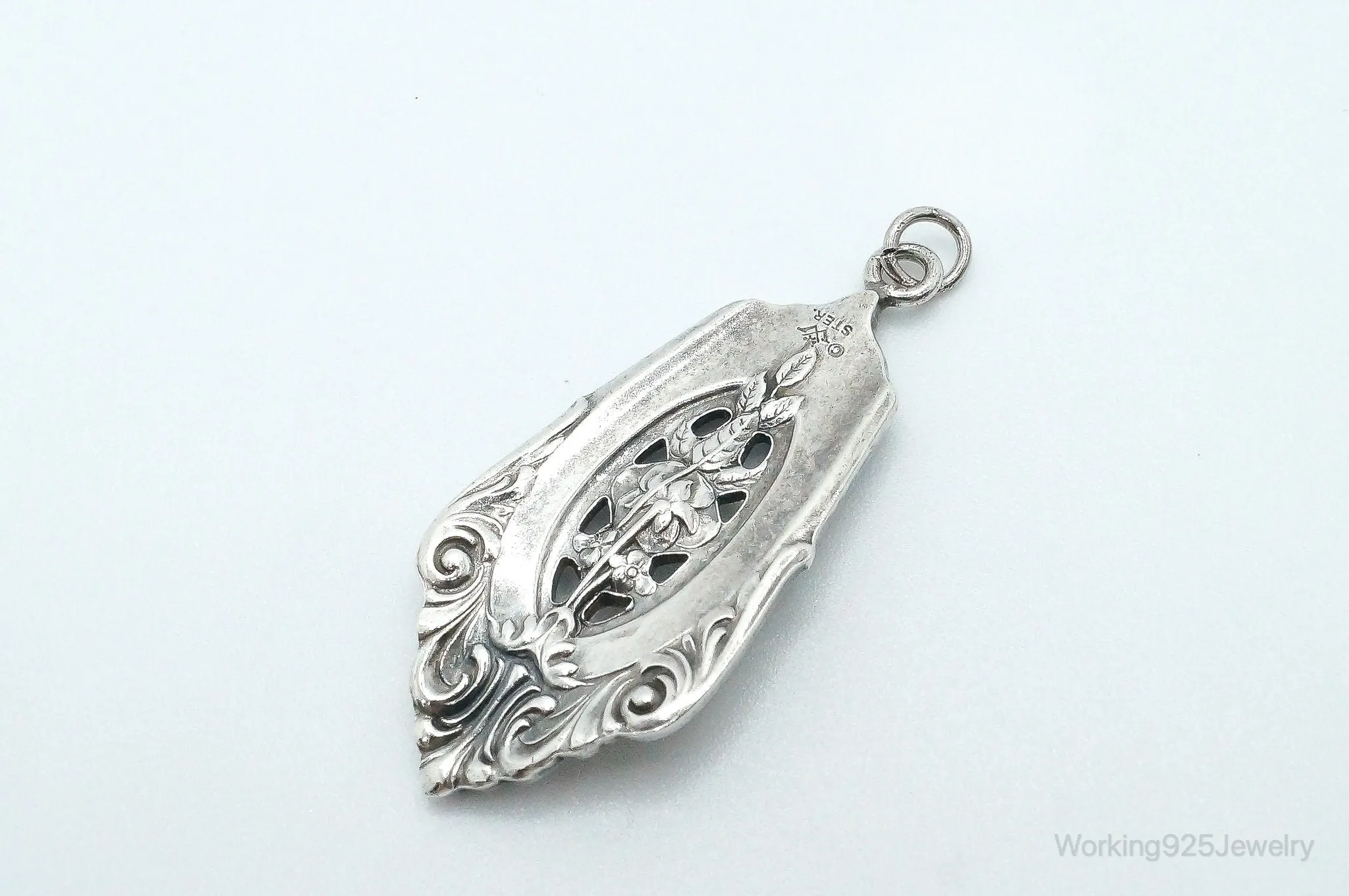 Antique Wallace Repousse Sterling Silver Necklace Pendant