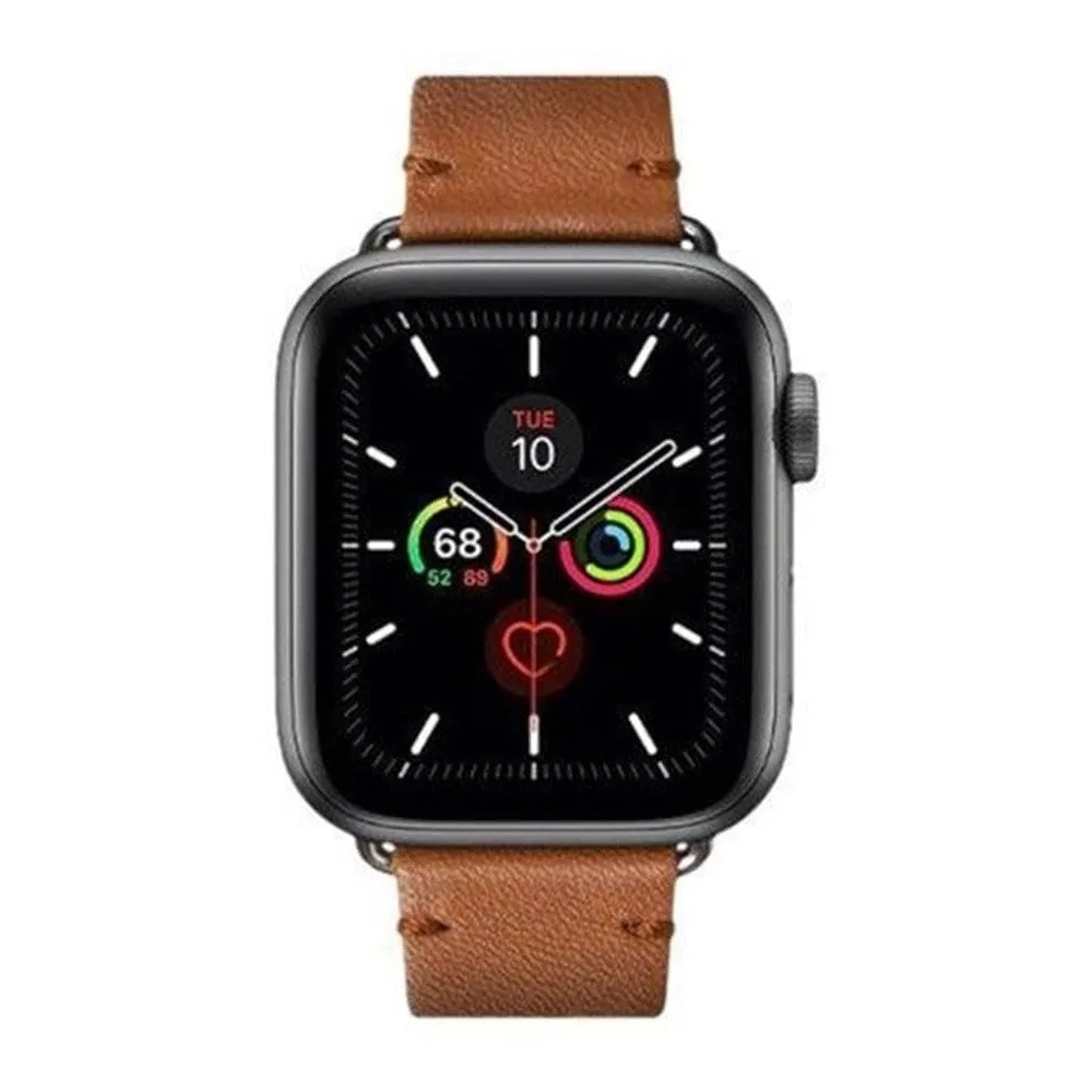 Apple Watch (38/40/SE/41/42mm) Native Union Classic Strap Ægte Læder Rem - Brun