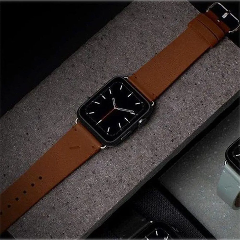 Apple Watch (38/40/SE/41/42mm) Native Union Classic Strap Ægte Læder Rem - Brun