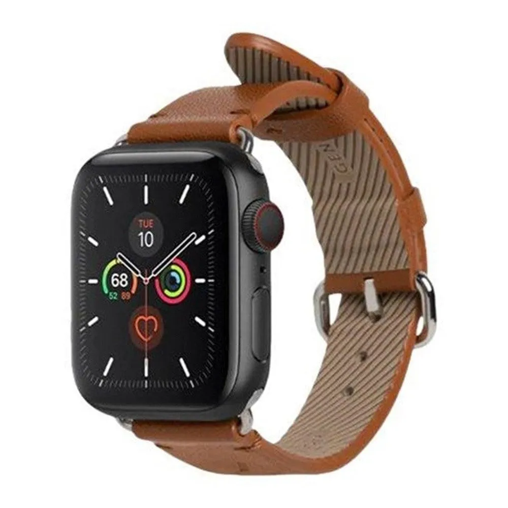 Apple Watch (38/40/SE/41/42mm) Native Union Classic Strap Ægte Læder Rem - Brun