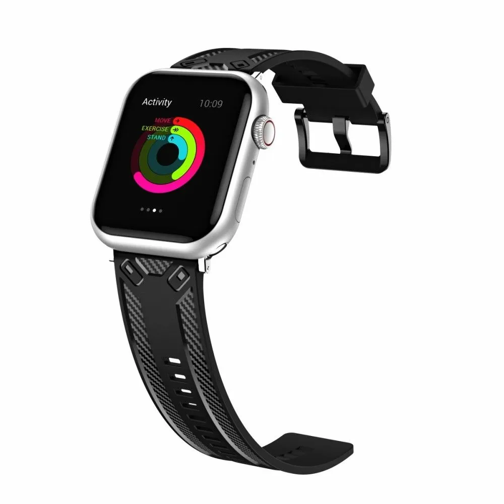 Apple Watch (41mm) carbon fiber silicone watch strap - Black