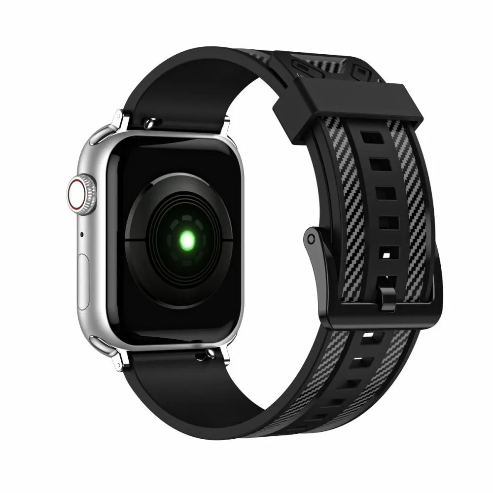 Apple Watch (41mm) carbon fiber silicone watch strap - Black